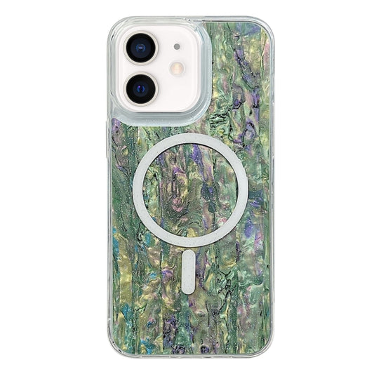 For iPhone 11 Shell Texture Multicolor MagSafe TPU Phone Case(Sea Green) - iPhone 11 Cases by buy2fix | Online Shopping UK | buy2fix