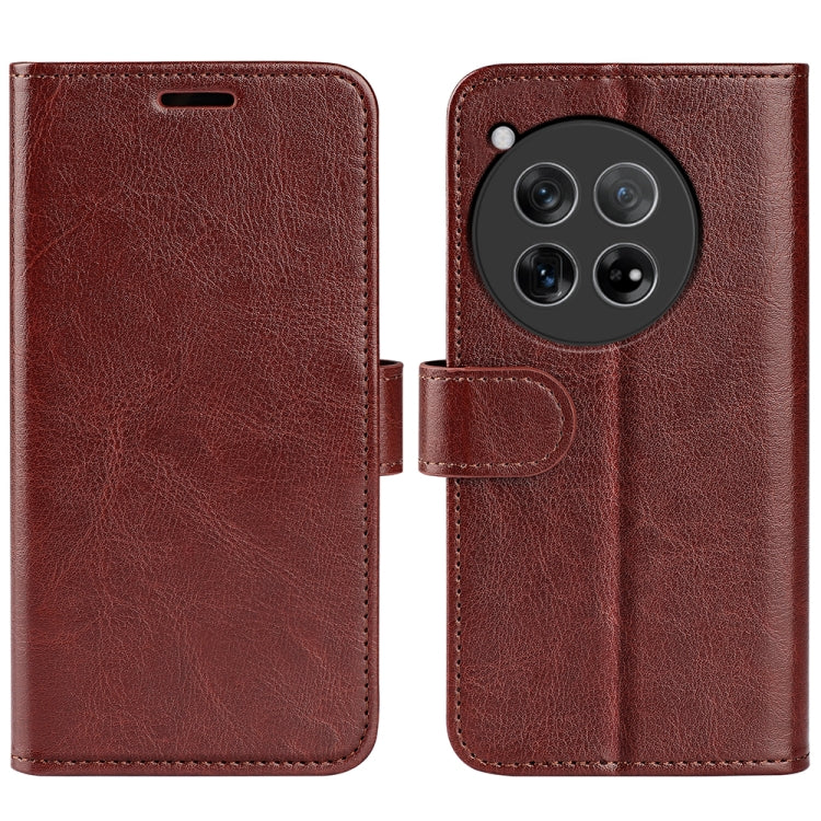 For OnePlus 12 R64 Texture Horizontal Flip Leather Phone Case(Brown) - OnePlus Cases by buy2fix | Online Shopping UK | buy2fix