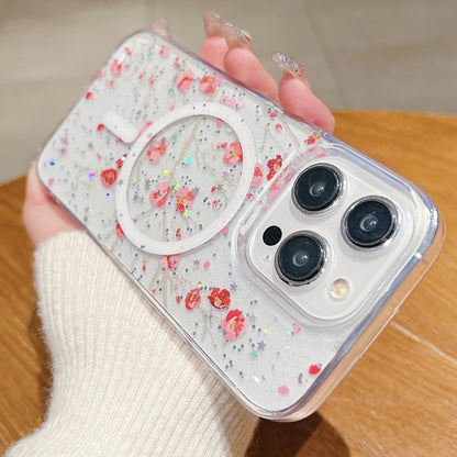 For iPhone 14 Pro Spring Garden MagSafe TPU Phone Case(F01 Love of Butterfly) - iPhone 14 Pro Cases by buy2fix | Online Shopping UK | buy2fix