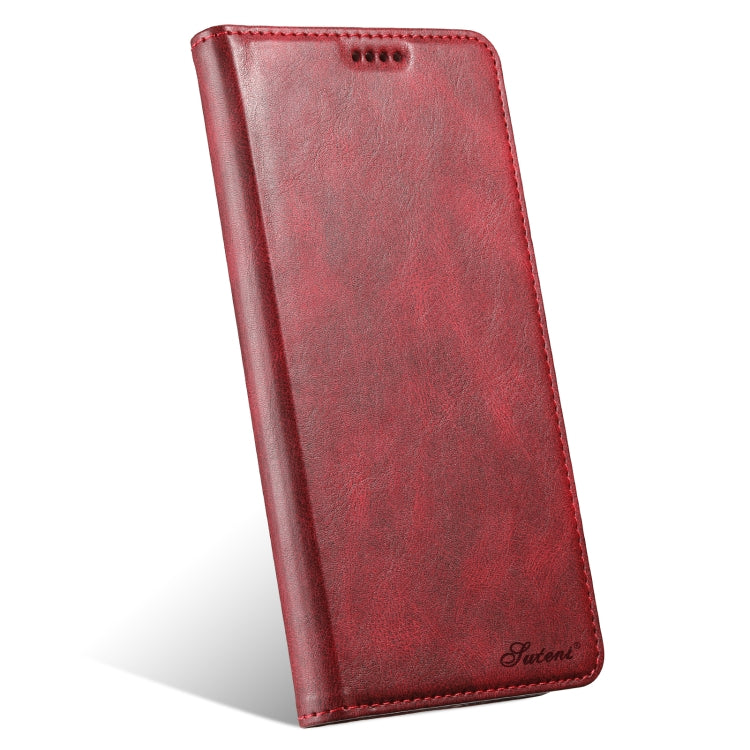 For  Samsung Galaxy S23 5G Suteni J02 Oil Wax Wallet Leather Phone Case(Red) - Galaxy S23 5G Cases by Suteni | Online Shopping UK | buy2fix