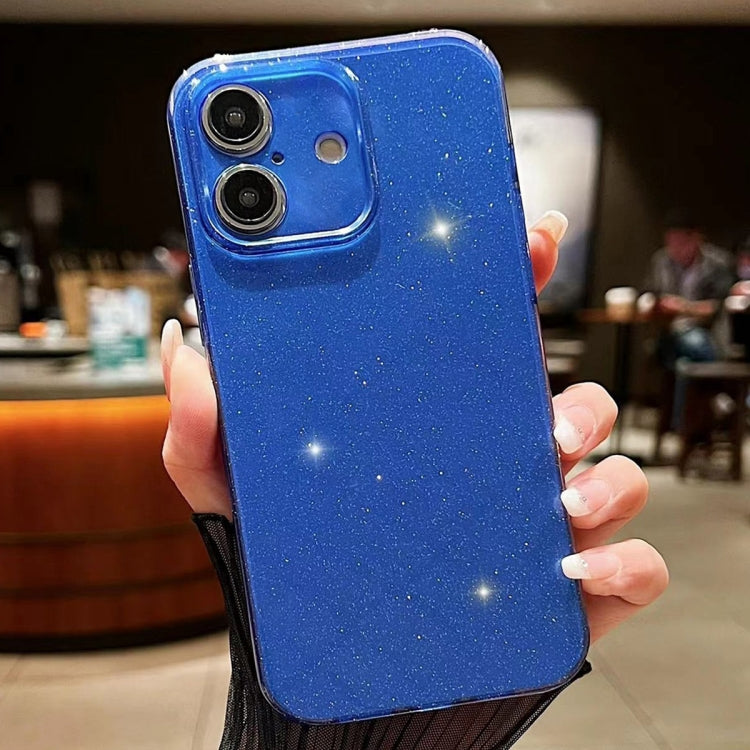 For iPhone 16 Jelly Glitter Solid Color TPU Phone Case(Dark Blue) - iPhone 16 Cases by buy2fix | Online Shopping UK | buy2fix