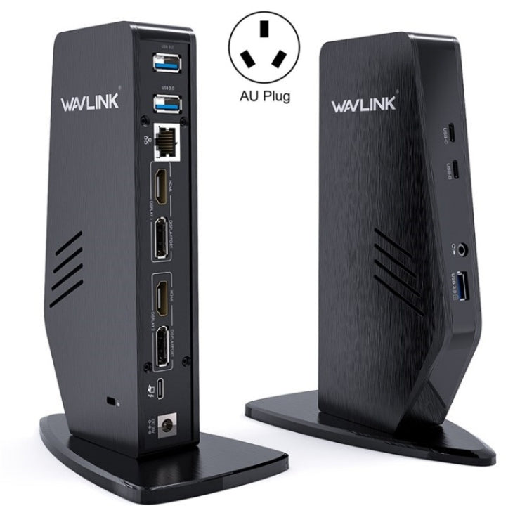 WAVLINK UG69PD5 USB-C HD 60Hz Monitor Adapter Dual 4K Display Docking Station, Plug:AU Plug - USB HUB by WAVLINK | Online Shopping UK | buy2fix