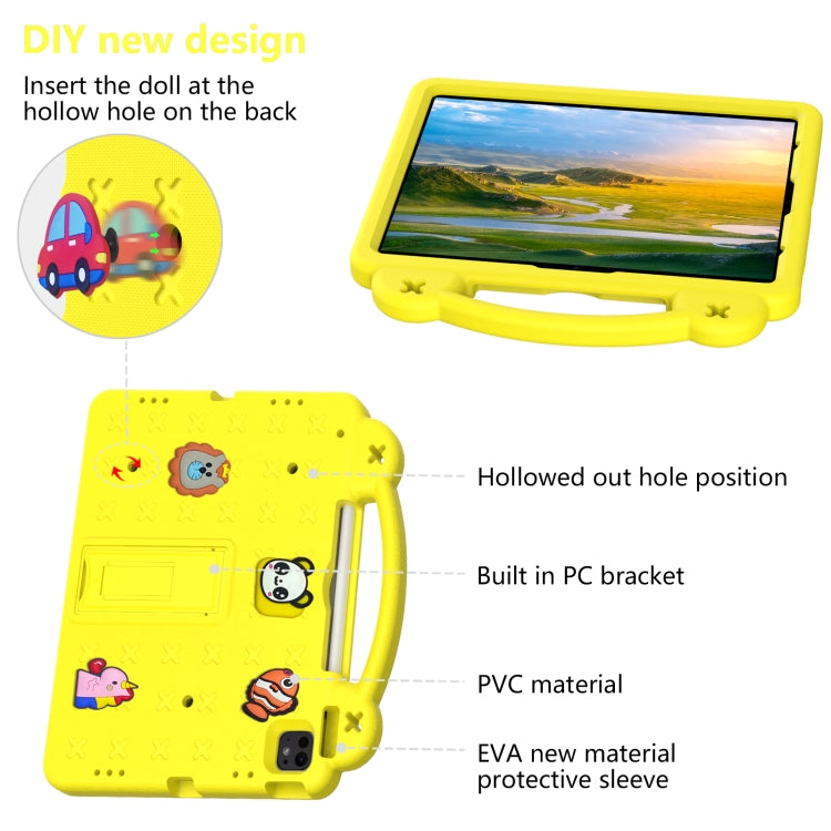 For iPad Pro 13 2024 Handle Kickstand Children EVA Shockproof Tablet Case(Yellow) - iPad Pro 13 2024 Cases by buy2fix | Online Shopping UK | buy2fix