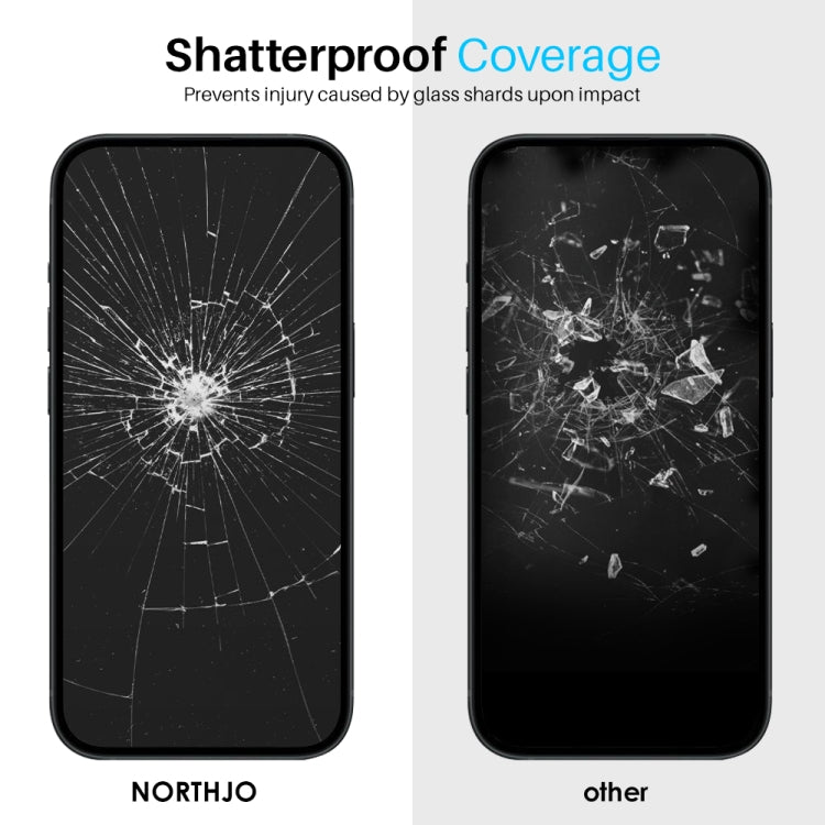 For iPhone 15 Pro Max NORTHJO 2pcs A++ Tempered Glass Film with Installation Frame - iPhone 15 Pro Max Tempered Glass by NORTHJO | Online Shopping UK | buy2fix