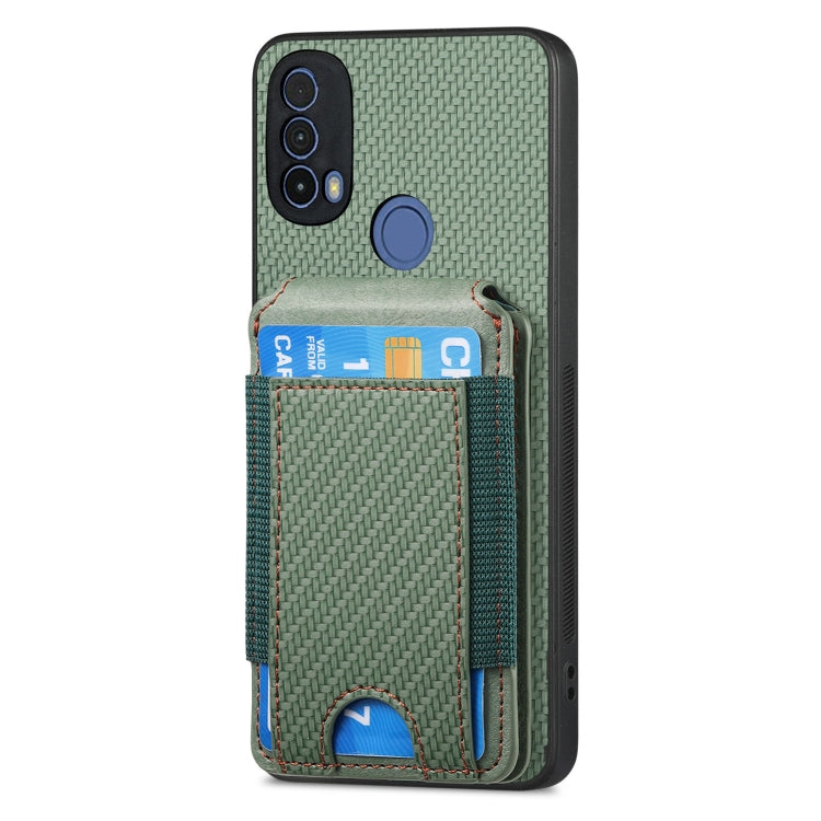 For Motorola Moto G Stylus 5G 2024 Carbon Fiber Vertical Flip Wallet Stand Phone Case(Green) - Motorola Cases by buy2fix | Online Shopping UK | buy2fix