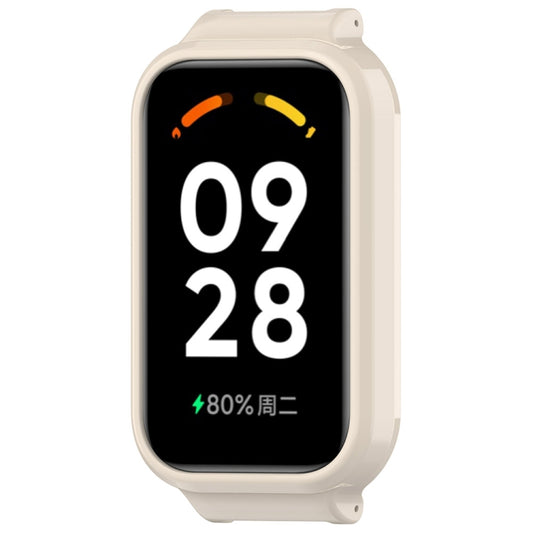 For Xiaomi Smart Band 8 Active Half Pack PC Watch Protective Case(Creamy White) - Watch Cases by buy2fix | Online Shopping UK | buy2fix