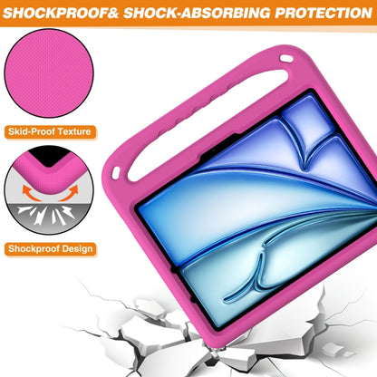 For iPad Air 11 2025 / 2024 / Pro 11 2024 Handle EVA Shockproof Tablet Case with Holder(RoseRed) - iPad Air 11 2025 / 2024 Cases by buy2fix | Online Shopping UK | buy2fix