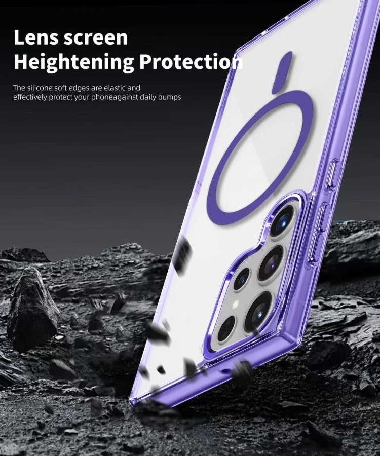 For Samsung Galaxy A16 5G Ice Color Magnetic Series TPU Hybrid Acrylic Magsafe Phone Case(Purple) - Galaxy Phone Cases by buy2fix | Online Shopping UK | buy2fix