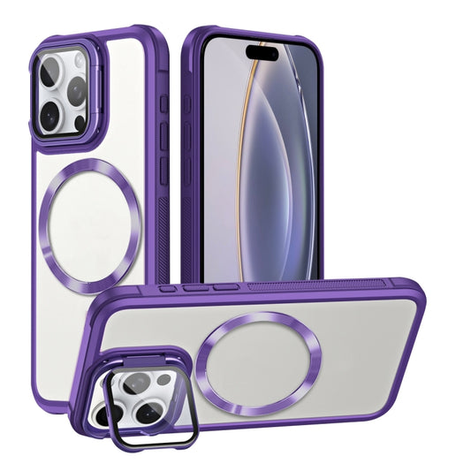 For iPhone 16 Pro Max CD-grain Magsafe Acrylic Hybrid TPU Phone Case(Purple) - iPhone 16 Pro Max Cases by buy2fix | Online Shopping UK | buy2fix