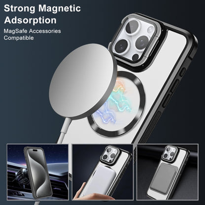 For iPhone 16 CD-grain Magsafe Acrylic Hybrid TPU Phone Case(Black) - iPhone 16 Cases by buy2fix | Online Shopping UK | buy2fix