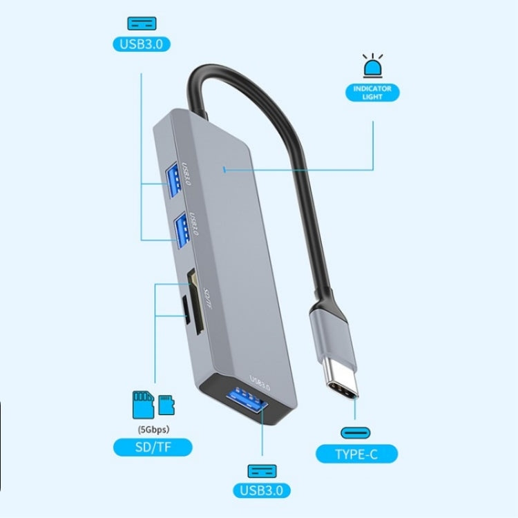 ADS-310C HUB Expansion Converter USB-C / Type-C to 3 x USB 3.0 + 2 x Card Reader Slots - Card Reader by buy2fix | Online Shopping UK | buy2fix