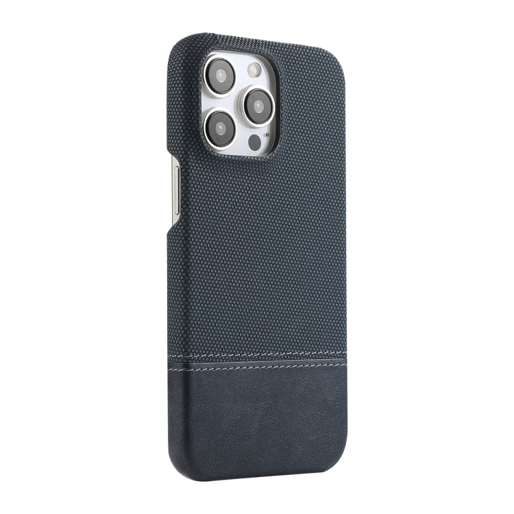 For iPhone 16 Pro Max Stitching Cloth PU Shockproof Phone Case(Dark Blue) - iPhone 16 Pro Max Cases by buy2fix | Online Shopping UK | buy2fix