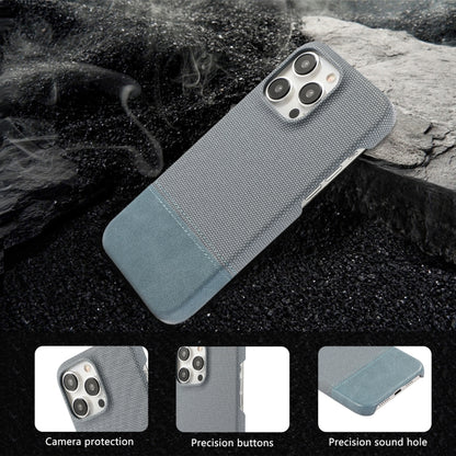 For iPhone 16 Stitching Cloth PU Shockproof Phone Case(Blue) - iPhone 16 Cases by buy2fix | Online Shopping UK | buy2fix