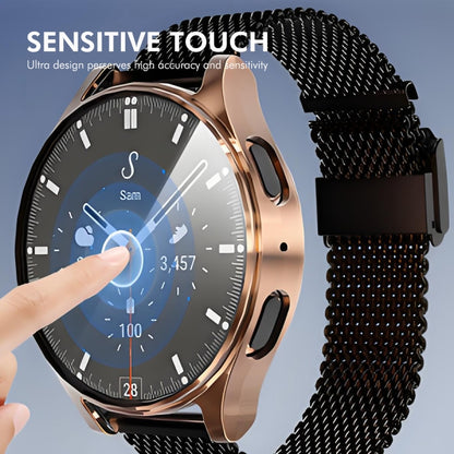 For Samsung Galaxy Watch7 44mm ENKAY Hat-Prince Full Coverage Electroplated Soft TPU Case with Screen Protection(Black) - Watch Cases by ENKAY | Online Shopping UK | buy2fix