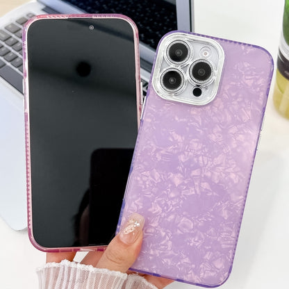 For iPhone 16 Plus Plating Glitter Texture TPU Phone Case with Lens Film(Purple Water Ripples) - iPhone 16 Plus Cases by buy2fix | Online Shopping UK | buy2fix