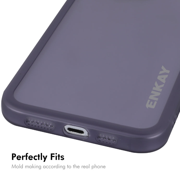 For iPhone 16 Pro Max ENKAY Hat-Prince Translucent Matte TPU Phone Case with Lens Film(Purple) - iPhone 16 Pro Max Cases by ENKAY | Online Shopping UK | buy2fix