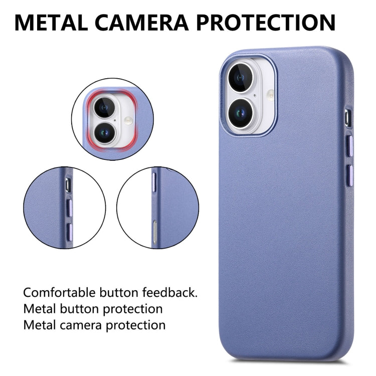 For iPhone 16 Plus Electroplated Metal Button Shockproof Phone Case(Blue) - iPhone 16 Plus Cases by buy2fix | Online Shopping UK | buy2fix