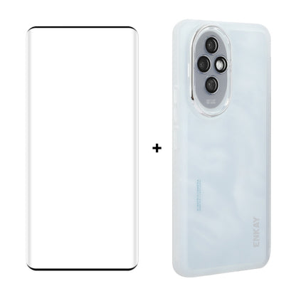 For Honor 200 ENKAY Hat-Prince Translucent Matte TPU Phone Case with Lens Film + 3D Hot Bending Film(White) - Honor Cases by ENKAY | Online Shopping UK | buy2fix