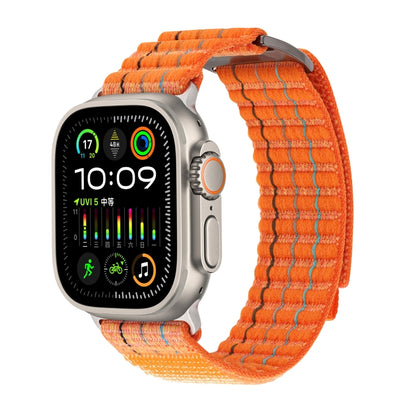 For Apple Watch Ultra 2 49mm Two Sections Nylon Hook and Loop Fastener Watch Band(Vibrant Orange) - Watch Bands by buy2fix | Online Shopping UK | buy2fix