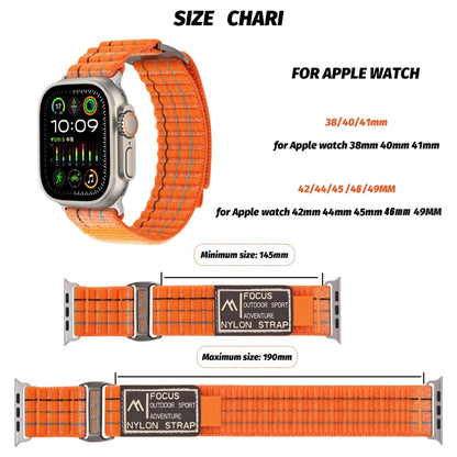 For Apple Watch Ultra 2 49mm Two Sections Nylon Hook and Loop Fastener Watch Band(Vibrant Orange) - Watch Bands by buy2fix | Online Shopping UK | buy2fix