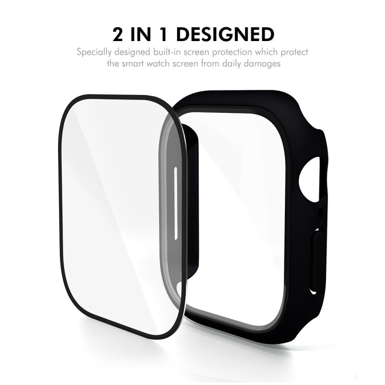 For Apple Watch Series 10 46mm ENKAY Hat-Prince PC Tempered Glass Film Integrated Watch Case(White) - Watch Cases by ENKAY | Online Shopping UK | buy2fix