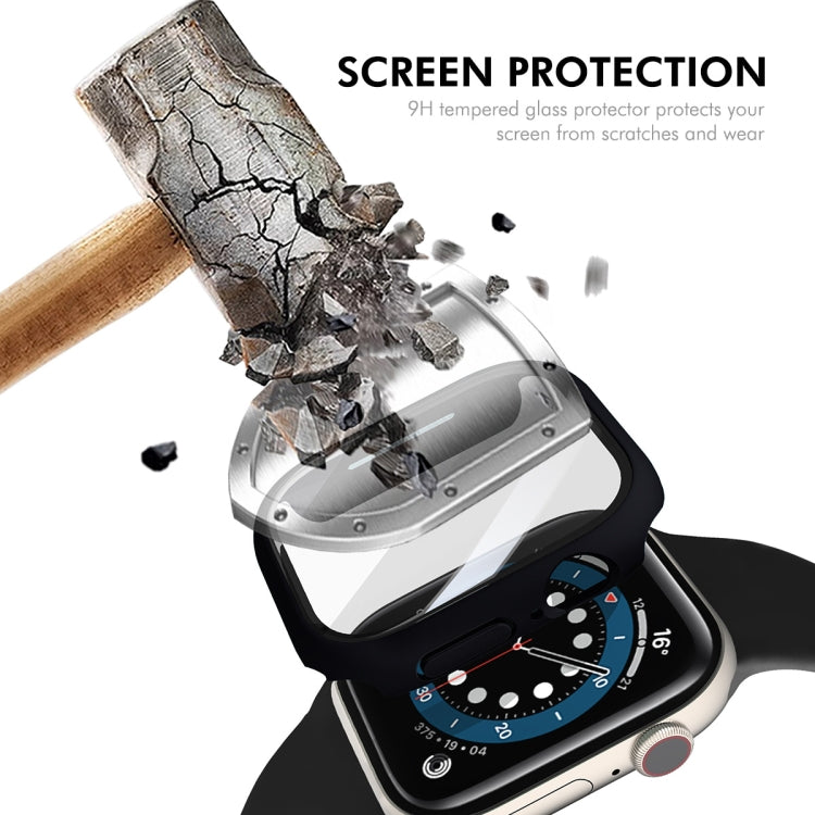 For Apple Watch Series 10 42mm ENKAY Hat-Prince PC Tempered Glass Film Integrated Watch Case(Silver) - Watch Cases by ENKAY | Online Shopping UK | buy2fix