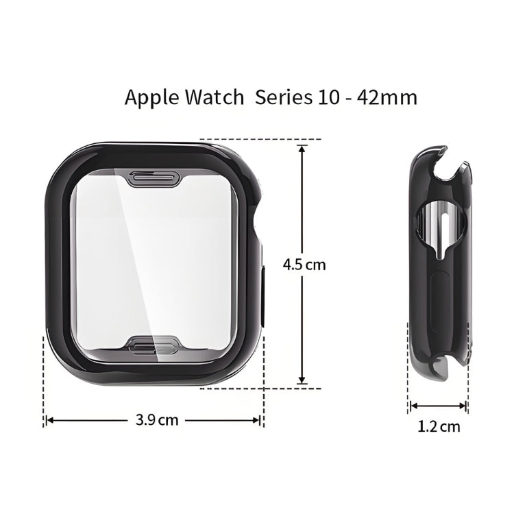 For Apple Watch Series 10 46mm ENKAY Hat-Prince Electroplated Soft TPU Case with Screen Film(Silver) - Watch Cases by ENKAY | Online Shopping UK | buy2fix