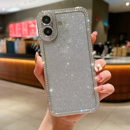 For iPhone 16 Diamond Gradient Glitter Plated TPU Phone Case(Silver) - iPhone 16 Cases by buy2fix | Online Shopping UK | buy2fix