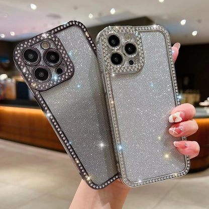 For iPhone 16 Diamond Gradient Glitter Plated TPU Phone Case(Silver) - iPhone 16 Cases by buy2fix | Online Shopping UK | buy2fix