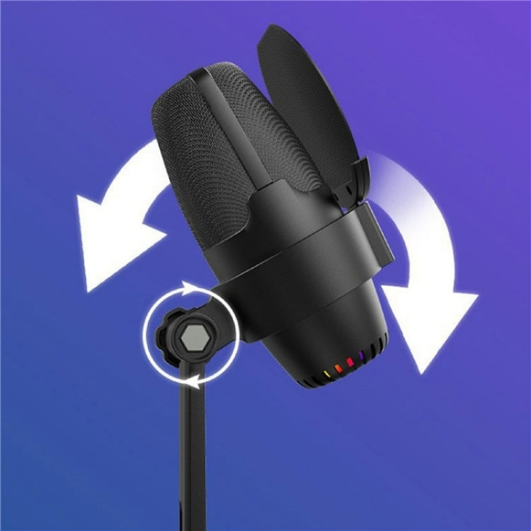 ME9 USB Microphone ENC Noise Reduction Desktop Microphone With RGB Light(Black) - Microphone by buy2fix | Online Shopping UK | buy2fix