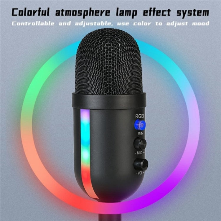 MU2000 Professional Desktop Cardioid Condenser Microphone With RGB Light - Microphone by buy2fix | Online Shopping UK | buy2fix