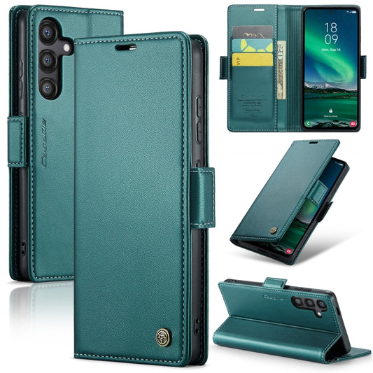 For Samsung Galaxy S24 FE 5G CaseMe 023 Butterfly Buckle Litchi Texture RFID Anti-theft Leather Phone Case(Green) - Galaxy S24 FE 5G Cases by CaseMe | Online Shopping UK | buy2fix