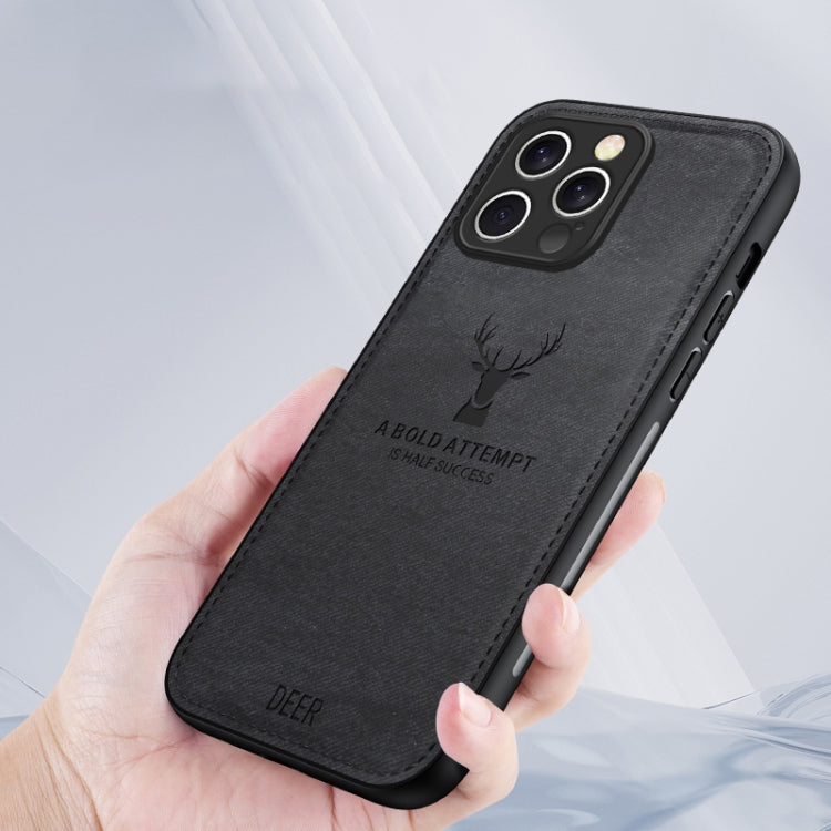 For iPhone 16 Pro Max Deer Head Cloth Skin All-inclusive Phone Case(Black) - iPhone 16 Pro Max Cases by buy2fix | Online Shopping UK | buy2fix