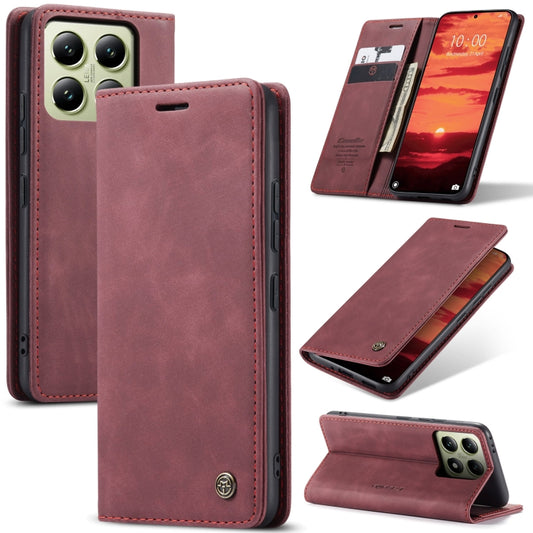 For Xiaomi 14T CaseMe 013 Multifunctional Horizontal Flip Leather Phone Case(Red) - 14T Cases by CaseMe | Online Shopping UK | buy2fix