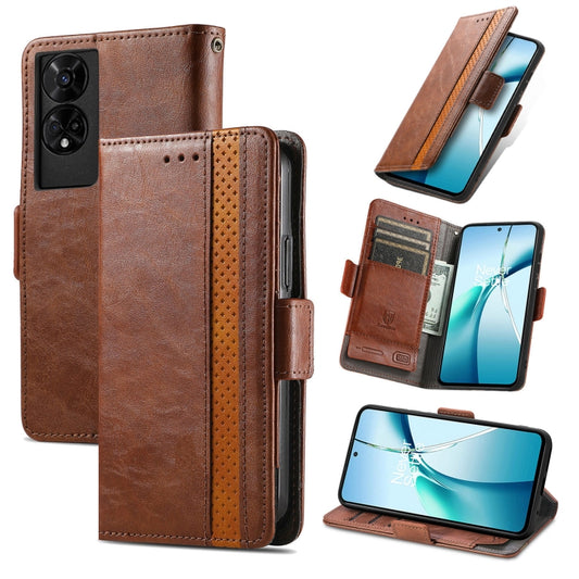 For TCL 50 5G CaseNeo Splicing Dual Magnetic Buckle Leather Phone Case(Brown) - More Brand by CaseNeo | Online Shopping UK | buy2fix