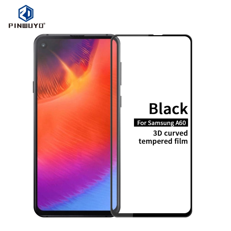 PINWUYO 9H 3D Curved Tempered Glass Film for  Galaxy A60 （black） - Galaxy Tempered Glass by PINWUYO | Online Shopping UK | buy2fix