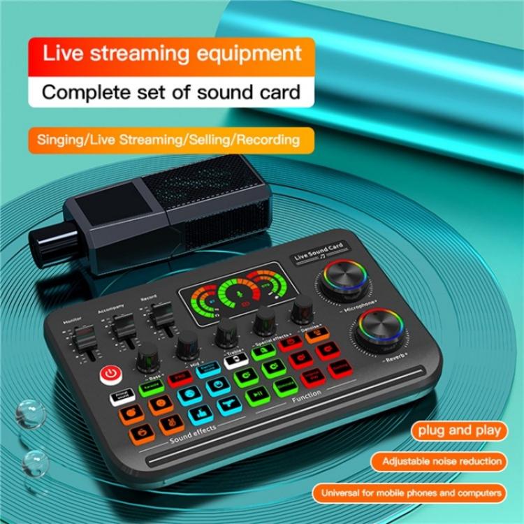 F996 Max Live Streaming / Gaming / Singing Audio Mixer USB Microphone Sound Card - Live Sound Effects Processors by buy2fix | Online Shopping UK | buy2fix