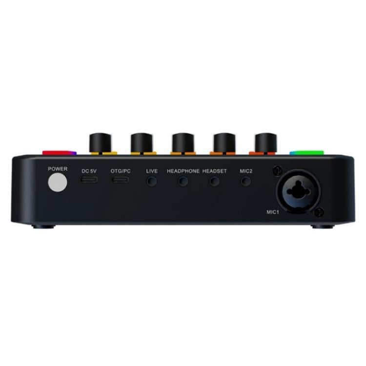 F9 48V Live Streaming Sound Card Audio Mixer Power Voice Changer with RGB Light(White) - Live Sound Effects Processors by buy2fix | Online Shopping UK | buy2fix