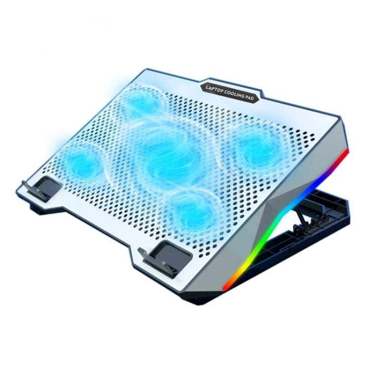 S605 RGB Light 5 Silent Fans Adjustable Height Stand Gaming Laptop Cooling Pad - Cooling Pads by buy2fix | Online Shopping UK | buy2fix