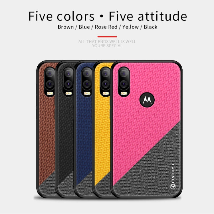 PINWUYO Hong Series Anti-fall TPU+ Chemical Fiber Cloth Protective Cover for Moto P40/One Vision(Red) - Motorola Cases by PINWUYO | Online Shopping UK | buy2fix