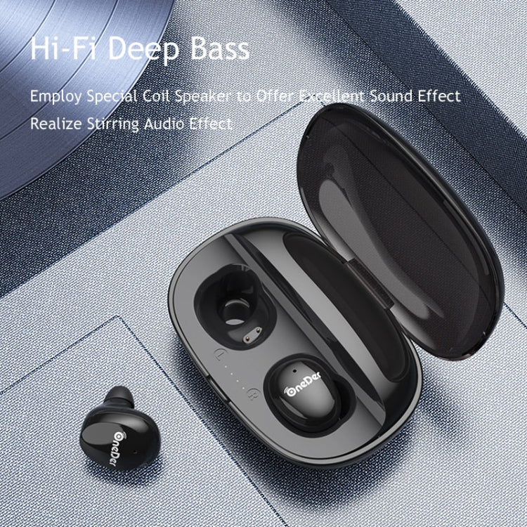 OneDer W12 Wireless Earphone with Waterproof IPX5 HD Stereo Sound TWS Bluetooth Earphone(Black) - TWS Earphone by OneDer | Online Shopping UK | buy2fix