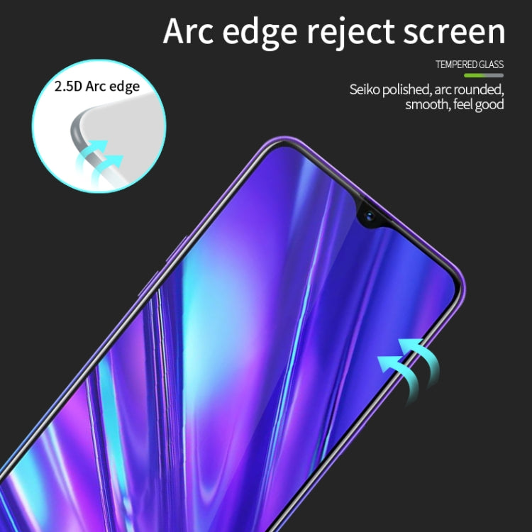 For OPPO Realme5 Pro / RealmeQ PINWUYO 9H 2.5D Full Screen Tempered Glass Film(Black) - OPPO Tempered Glass by PINWUYO | Online Shopping UK | buy2fix
