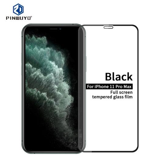 For iPhone 11 Pro Max PINWUYO 9H 2.5D Full Screen Tempered Glass Film(Black) - iPhone 11 Pro Max Tempered Glass by PINWUYO | Online Shopping UK | buy2fix