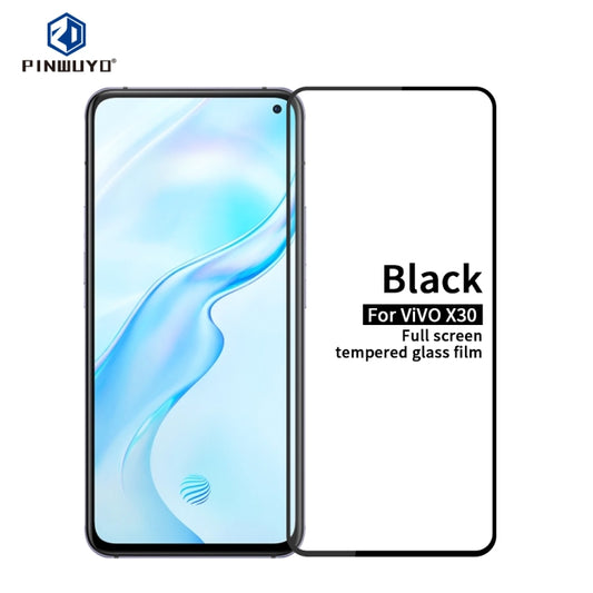 For vivo X30 PINWUYO 9H 2.5D Full Screen Tempered Glass Film(Black) - vivo Tempered Glass by PINWUYO | Online Shopping UK | buy2fix