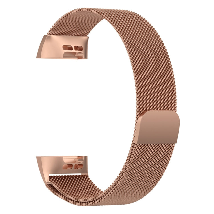 Stainless Steel Magnet Watch Band for FITBIT Charge 4 / 3 ，Small Size: 190x18mm(Rose Gold) - Watch Bands by buy2fix | Online Shopping UK | buy2fix