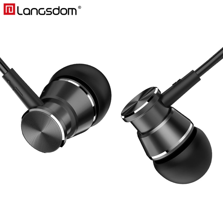 Langsdom M305 Bass Earphone for Phone 3.5mm In-ear Metal Earphones with HD Mic Earbuds for xiaomi iPhone Samsung(M305 Black) - In Ear Wired Earphone by Langsdom | Online Shopping UK | buy2fix