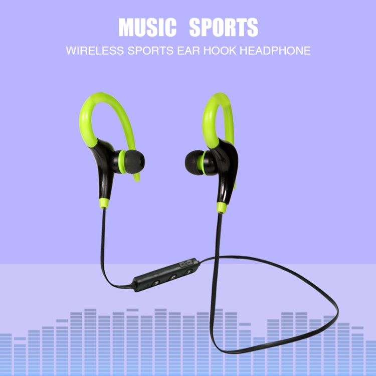 AiWei BT-01 Wireless Bluetooth Earphone with Microphone Hook Sports Earphone(Green) - Neck-mounted Earphone by AiWei | Online Shopping UK | buy2fix