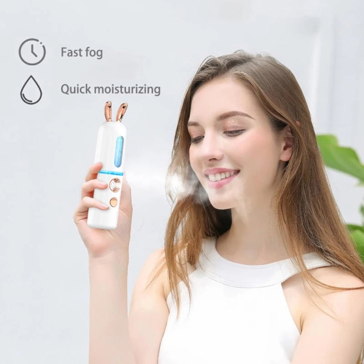 Facial Steamer Nano Spray Water Replenishing Instrument Portable Cold Spray Machine Charging Beauty Instrument Automatic Alcohol Sprayer, Style:Cute Deer(White) - Beauty Instrument by buy2fix | Online Shopping UK | buy2fix