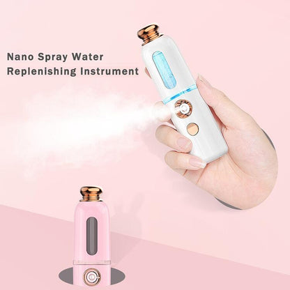 Facial Steamer Nano Spray Water Replenishing Instrument Portable Cold Spray Machine Charging Beauty Instrument Automatic Alcohol Sprayer, Style:Crown(Pink) - Beauty Instrument by buy2fix | Online Shopping UK | buy2fix