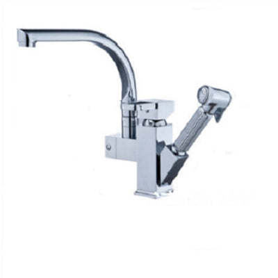 Kitchen Faucet Mixer Tap Single Handle Two Swivel Spouts Hot Cold Water Tap Pull Out Flushing Spray Tap - Faucets & Accessories by buy2fix | Online Shopping UK | buy2fix